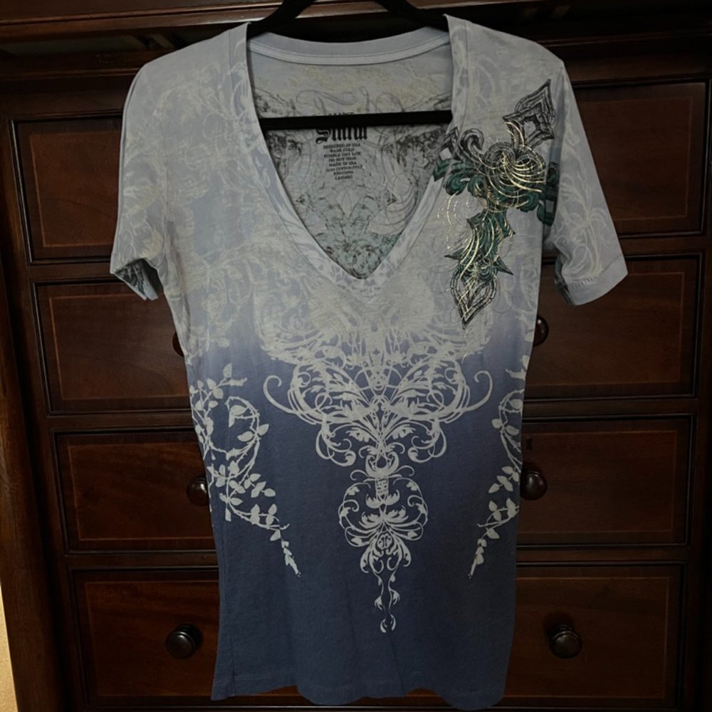 Sinful Blue V-Neck t-shirt